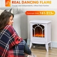 thumbnail image 6 of Resenkos Electric Fireplace Heater, Freestanding Fireplace Stove，Realistic Flame Effect Overheat， White, 6 of 8