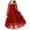 Red, variant on Luxalzxs Girls Party Dress Mesh Long Sleeve Twirly High Low Hem Birthday Wedding Formal Princess Dress Round Neck Flowy A Line Tulle Dress Performance Dress for 3-12 Years