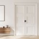 thumbnail image 5 of Uxcell 2 Pcs Cerradura de Puerta de Granero, Cerradura de Puerta de Granero Flip de 90/180 Grados de Aleación de Aluminio con Tornillos para Gabinetes de Jardín Baño, Tono Plateado, 5 of 6