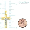 thumbnail image 6 of JewelStop 14K Yellow White Gold Crucifix Cross Charm Pendant, 1.3gr., 6 of 7
