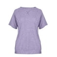 thumbnail image 4 of HAiming Women's Short Sleeve T-Shirt Solid Color Round Neck Basic Tee Tops Summer Casual Loose Tunic Blouses, 4 of 8