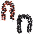 thumbnail image 3 of ZOELNIC2 Pack Maple Leaf Garland,Artificial Black Vine Hanging Fall Leave Vines Artificial Autumn Foliage Garland for Thanksgiving Decor,5.9ft, Black, 3 of 6