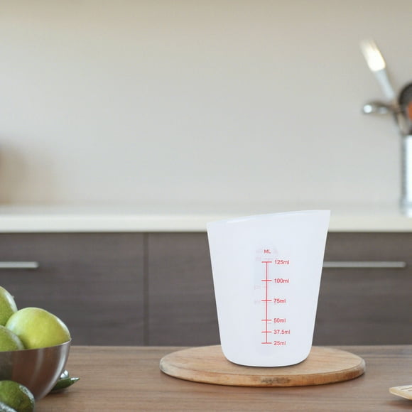 weibbin 125ml High Temperature Plastic Measuring Jugs, Transparent Lab Graduated Beakers, Heat Resistant Measuring Mixing Cups Set, Multipurpose Cooking Baking Liquid Measure Tool