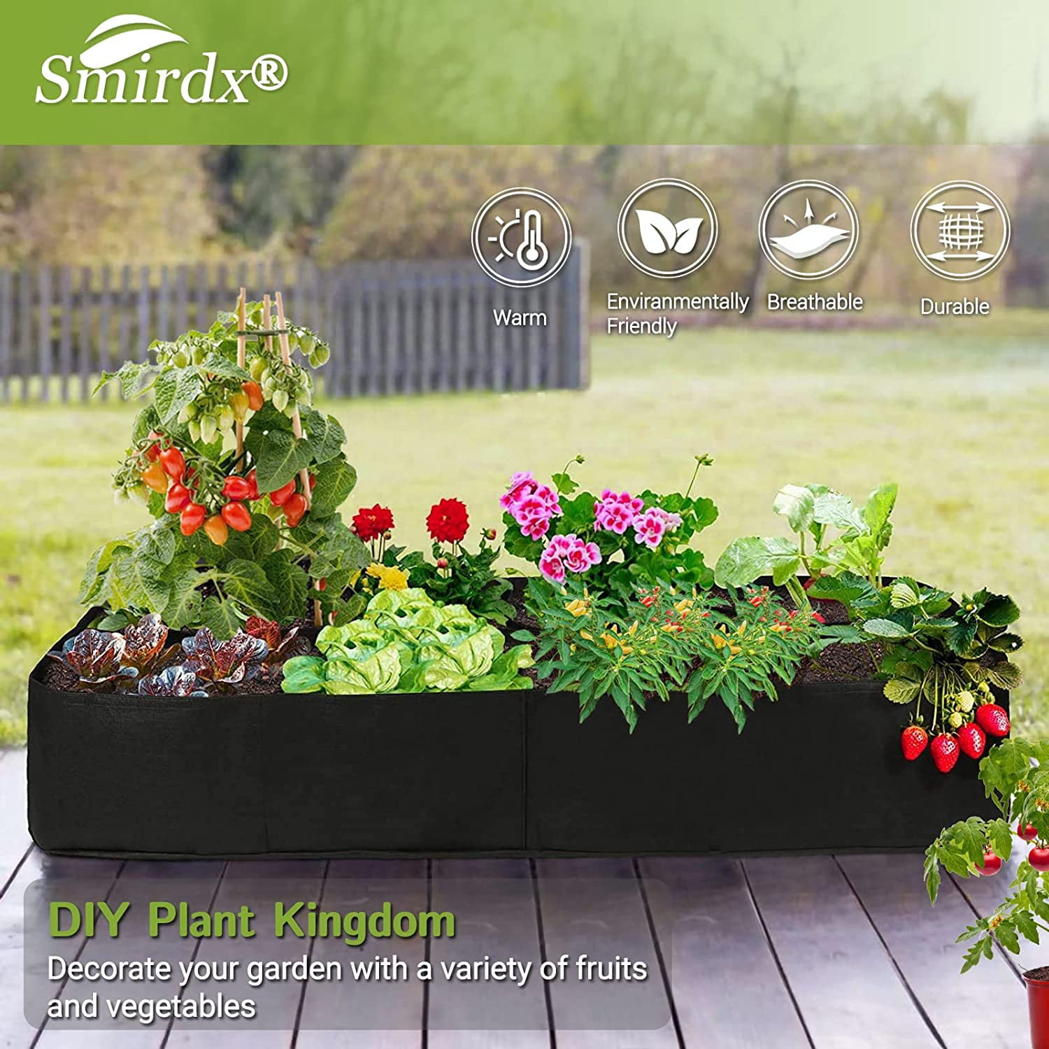 Max 10× Planting Grow Bags Fabric Raised Flower Bed Garden
