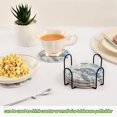 thumbnail image 6 of Haosy Set of 6 Drink Woven Coaster with Holder Heat Resistant Non-Slip Bar Coasters 4 Inches Watercolor Turtle Jellyfish, 6 of 7