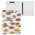 thumbnail image 3 of Owl and Falling Leaves 12.4x10.6in PVC Round Ring Binders, 2-Pack, D-Ring 3-Hole, Metal Clip, 3 of 10