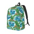 thumbnail image 1 of Disketp Hawaii Palms print Canvas Backpack Lightweight Travel Daypack Student Rucksack Laptop Backpack-, 1 of 5