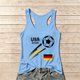 thumbnail image 1 of Women's Football Graphic Tank Tops, Women's Sleeveless Running Tank Top, Breathable Lightweight Sports Vest for Workout, Gym, Yoga, Training for Soccer Tournament 2026 Light Blue Size: M, 1 of 5