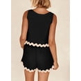 thumbnail image 2 of Womens 2 Piece Beach Vacation Cropped Tank Top High Waist Shorts Set, 2 of 10