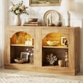 thumbnail image 6 of Homieasy 47" Arched LED Entryway Table - Farmhouse Console Table with Adjustable Shelves, Sofa Table,Arch TV Stand for Entrance, Hallway, Living Room (Natural Oak), 6 of 9