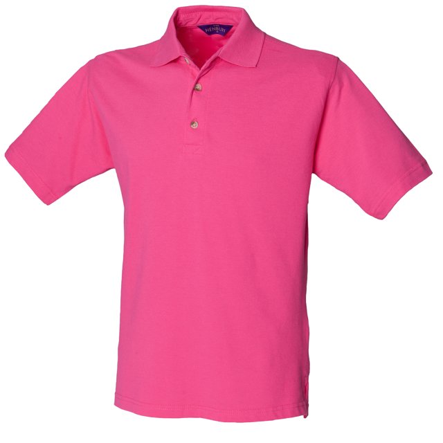 Henbury - Polo Clásico de manga corta con cuello levantado Modelo Stand Up Collar para hombre/caballero - Verano/ Vacaciones/Deporte (Fucsia)