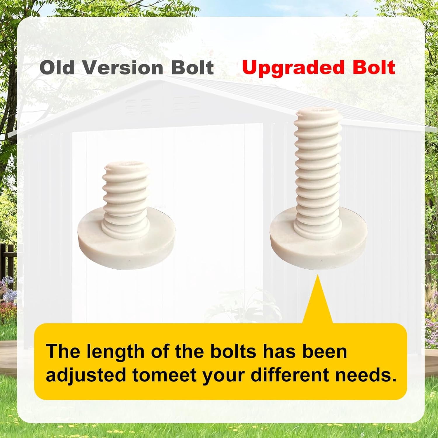 20 PCS Long Bolts Compatible with Suncast Storage Sheds for Suncast/Craftsman Resin Sheds Replacement Screws Shed Accessories (White)