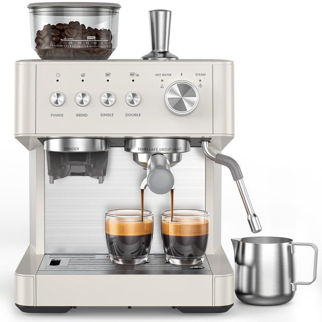 Máquina de espresso Electactic 20 bar con molinillo y espumador de leche