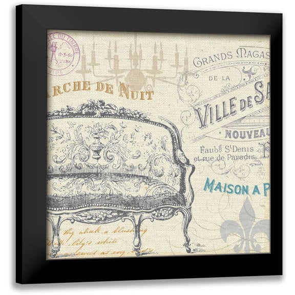 Pela Studio 12x12 Black Modern Framed Museum Art Print Titled - Victorian Vintage III