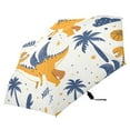 thumbnail image 4 of Dinosaur Basketball Tree Leaf Compact Sun Umbrella Windproof Travel Umbrellas for Rain Strong Portable UV Protection, 4 of 8