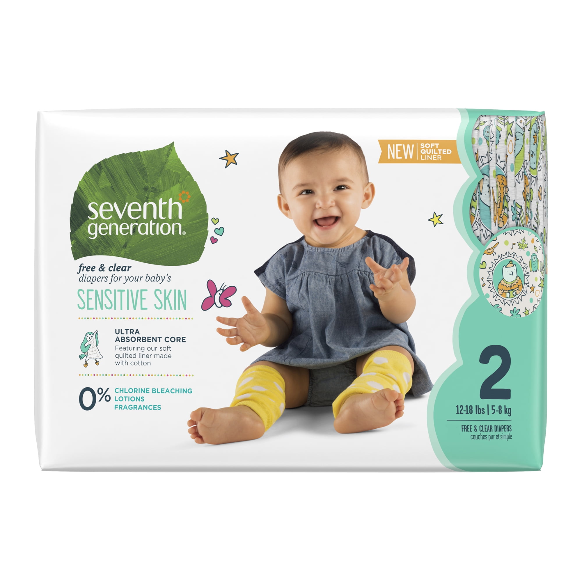 Seventh Generation Free & Clear Baby Diapers with Animal