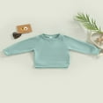 thumbnail image 4 of Bébé Garçon Garçon Garçon Sweat-Shirt en Coton Solide Pull Col Rond Manches Longues T-Shirt Tops Printemps Automne Vêtements Brun 2-3 Ans, 4 of 7