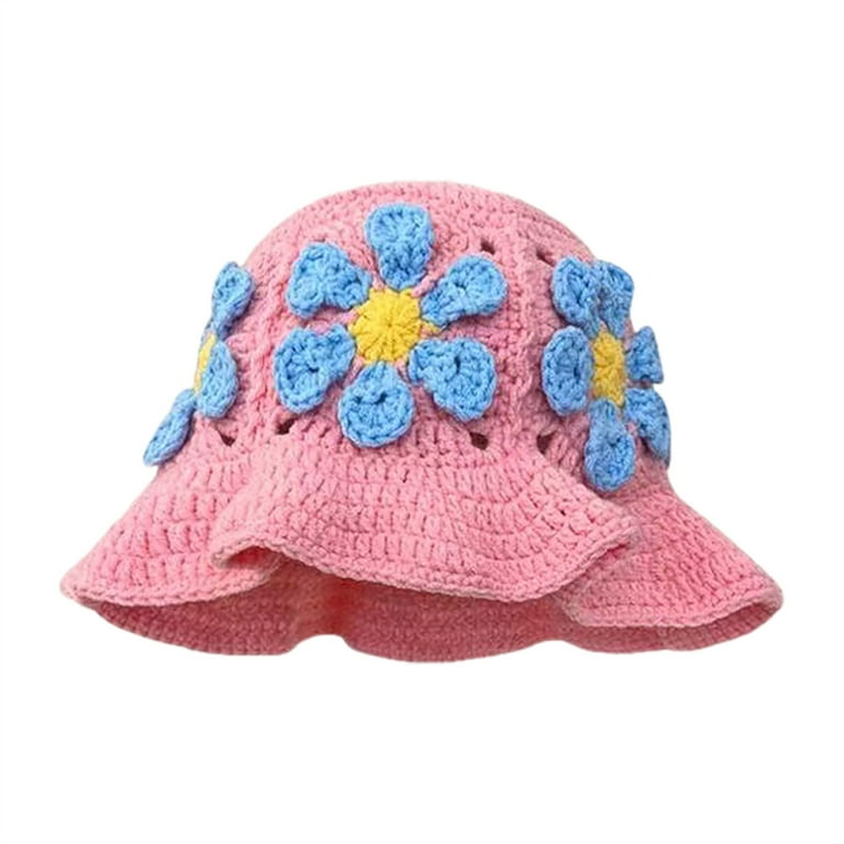 Handmade Crochet Knit Bucket Hat Floral Summer 3D Rose Crochet Bucket Hat: Red & Gray Floral Boho Style - Etsy main image 3
