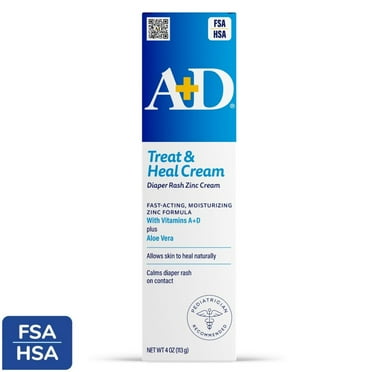 A D Medicated Diaper Rash Cream with Zinc, 4oz