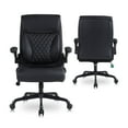 thumbnail image 4 of Flysky Ergonomic Home Office Desk Chairs, PU Leather Computer Chair with Lumbar Support,Black,500lbs, 4 of 8