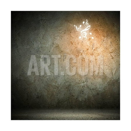 - Grey Background Image With Music Note Symbols Print Wall Art By Sergey Nivens