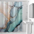 thumbnail image 4 of Teal Blue Grey Marble Fabric Shower Curtain Modern Abstract Art Washable Shower Curtains for Bathroom, Waterproof Bath Curtain with Hooks Home Decor 36x72in, 4 of 8