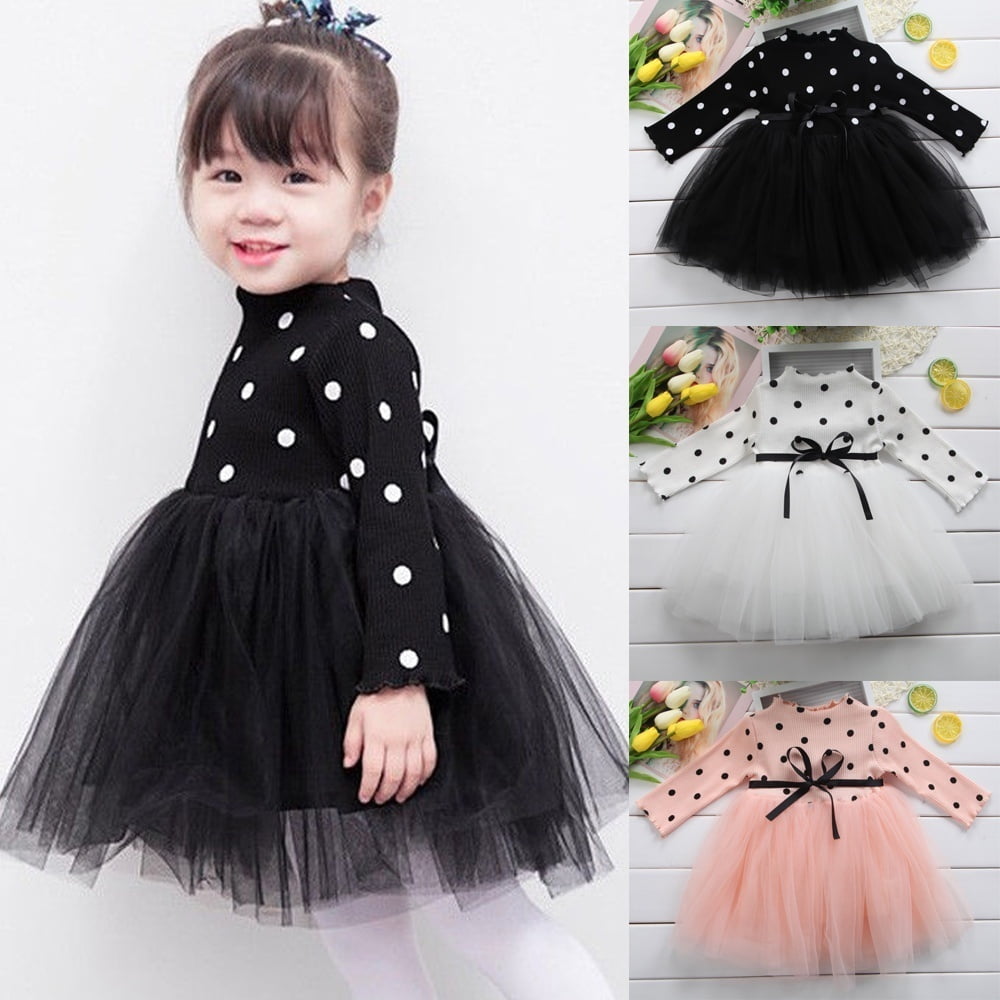 KONFA Toddler Baby Girl Splice Romper Dress 0-3 Years,Little Princess Long Sleeve Skirt Winter Clothes Set