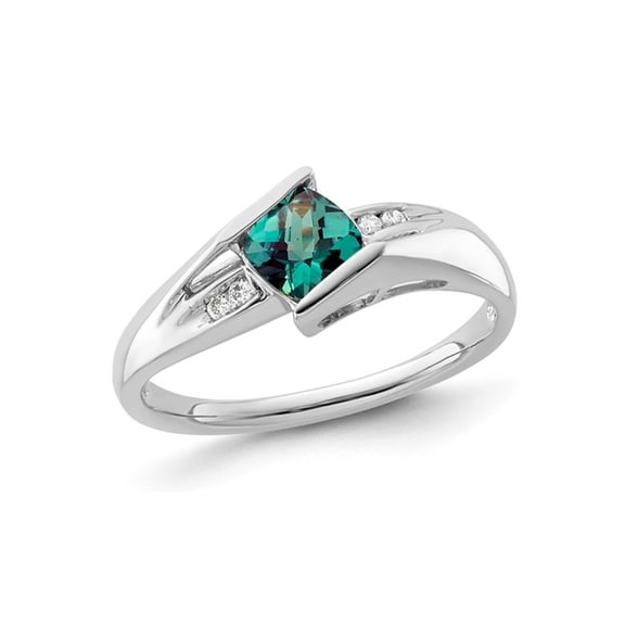 Gem & Harmony 2/3 Carat (Ctw) Lab-Created Alexandrite Ring in Sterling Silver for Women