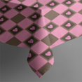 thumbnail image 3 of Pink Brown Heart Checkered Pattern Rectangle Tablecloth 60"x84",Waterproof Polyester Rectangle Table Cloth, Wipeable Spillproof Polyester Tablecloth for Dining, Camping, Indoor and Outdoor, 3 of 5