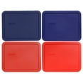 thumbnail image 2 of Pyrex 7211-PC 6-Cup (1) Blue, (1) Navy Blue, (1) Poppy Red, and (1) Red BPA-Free Plastic Lids, 2 of 6