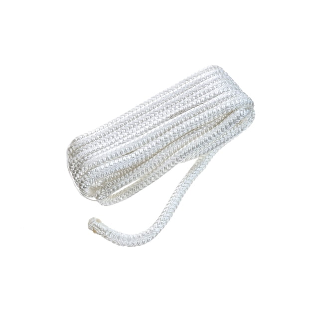 Dock Line SEACHOICE, nailon de doble trenza, 1 cm x 4,5 m, color blanco