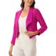 thumbnail image 4 of Chaqueta de mujer Allegra K con solapa acanalada y mangas fruncidas, blazer de negocios recortado en color rosa intenso, 4 of 6