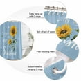 thumbnail image 3 of Light Blue Sunshine Sunflower Bathroom Shower Curtains with 12 Hooks Polyester Waterproof Shower Curtain for Stalls&Bathtubs Pastoral Bees Farmhouse Floral Decorative Bathroom Curtain 48x72 Inches, 3 of 9
