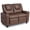 Brown, variant on Costway 2-Seater Kids Recliner with Cup Holders Side Storage Pockets Adjustable Backrest Black
