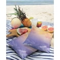 thumbnail image 3 of Pack of 2 Outdoor Pillow Covers, Modern Sky Sunset Sunrise Blue and Pink Waterproof Square Throw Pillowcase Cushion Decorative Pillow Covers for Couch Patio Tent, 24x24 in, 3 of 6
