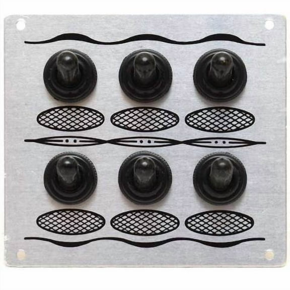 Whitecap Boat Switch Panel S-8096 | 6 Toggle 4 1/4 x 3 3/4 Inch