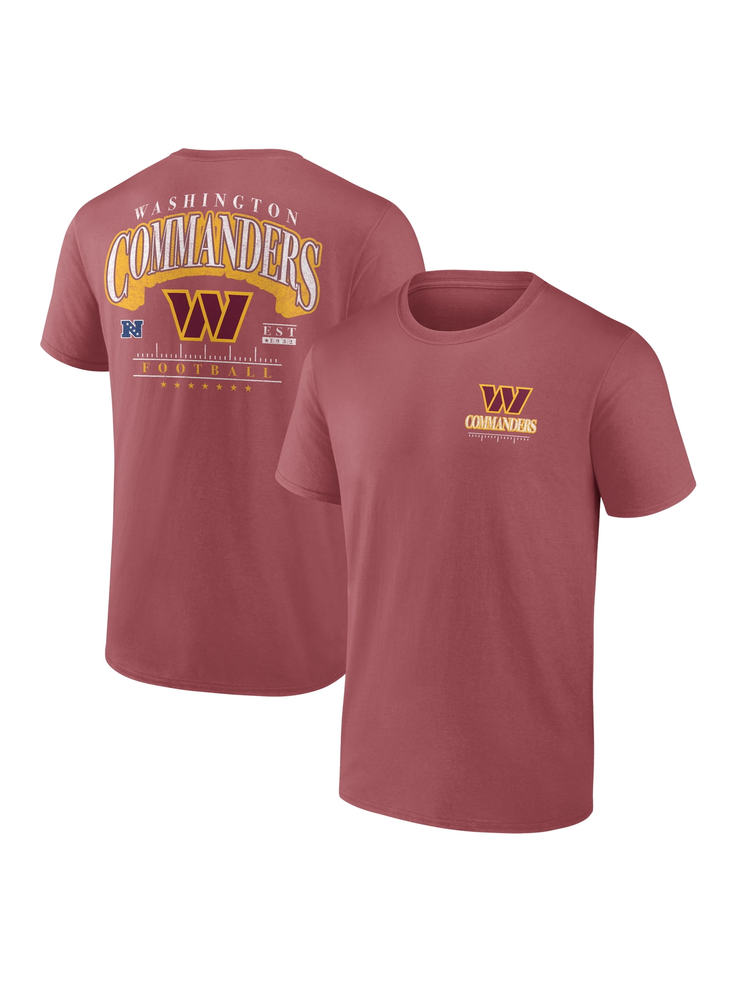 NFL Washington Commanders Men's Cotton Faded Red Short Sleeve T-Shirt