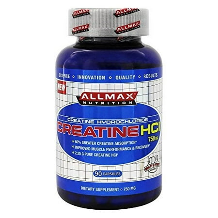 ALLMAX Créatine HCl, Complément alimentaire pour les hommes et les femmes, 750mg, 90 Count