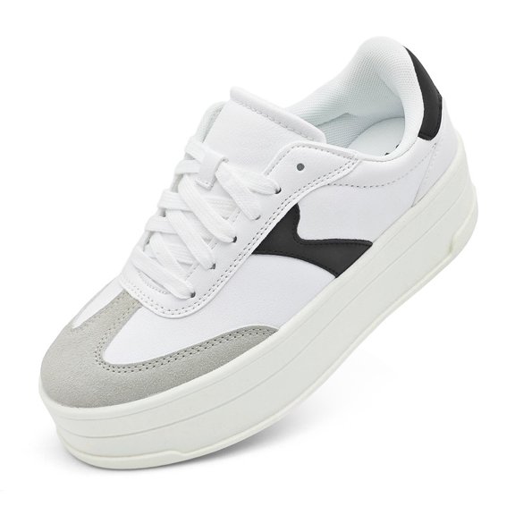 Unisex Platform Sneakers Low Top Lace Up Casual Walking Shoes for Men Women Non Slip Daily Outdoor Platform Shoes