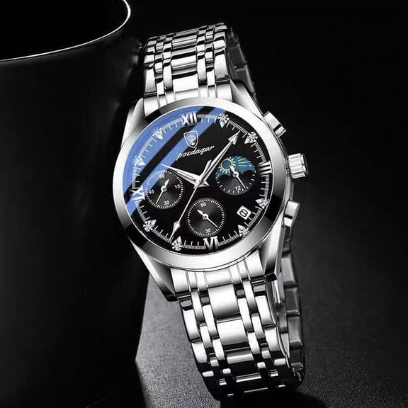 Poedagar Men Watch Sport Chronograph Fashion Date Quartz Wristwatch Top Swiss Brand Luxury Waterproof Luminous Steel Band Watch - Quartz Wristwatches