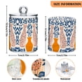 thumbnail image 5 of Yayeee 2 Pack Qtip Holder Bathroom Cotton Swab Canister with Lid Clear Dispenser Set, Leopards Leaves, 5 of 6