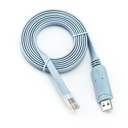 Cisco Compatible Console Cable, 6ft, FTDI USB to RJ45 Console Cable / Windows 7, 8 / Vista / MAC / Linux / RS232 Switch