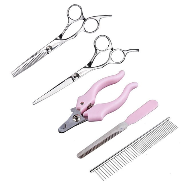 Ensemble de Toilettage pour Animaux 5 Pcs, Coupe-Ongles en Acier Inoxydable, Lime à Ongles pour Chat