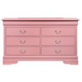 thumbnail image 3 of Glory Furniture Louis Phillipe 6 Drawer Dresser in Pink, 3 of 5