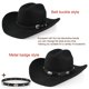 thumbnail image 3 of Sombrero vaquero Foeran 100% lana para hombre y mujer, color negro, tallas M a XL, 3 of 7