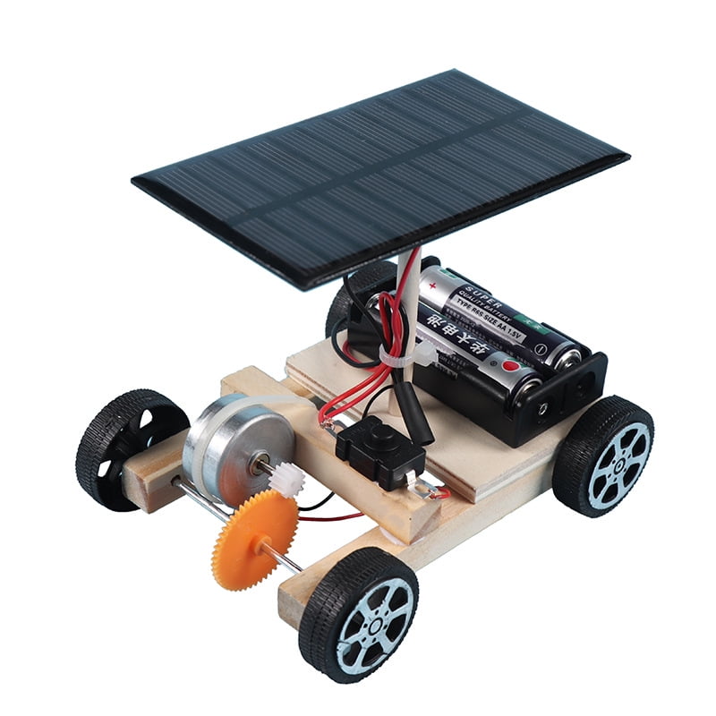 Wood Solar Car DIY Assemble Toy Set Solar Powered Car Kit Science Educational Environment-friendly Toys Stem Toy for Boys Girls Kids Students 8 years up 