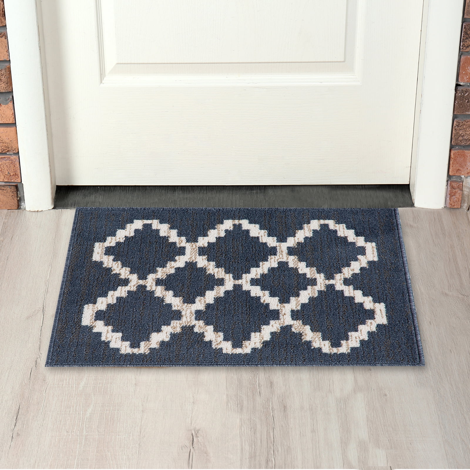 Woven Trends Modern Contemporary 3-Piece Rug Set, 5x7 Area Rug, 2x5 Runner Rug, 2x3 Accent Mat, Livingroom, Bedroom, Entryway, Durable and Stain Resistant, Blue/Gray