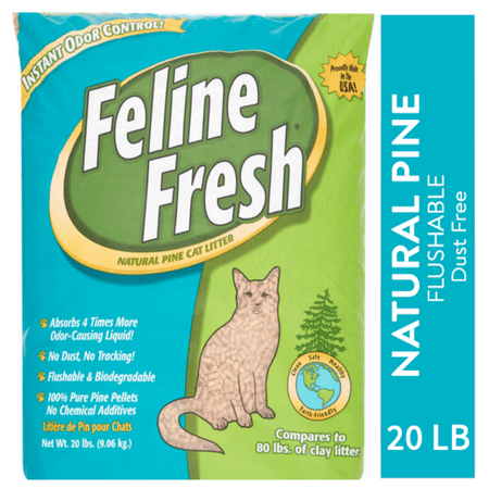 Feline Fresh Natural Pine Cat Litter, 20-lb (Best Natural Cat Litter 2019)
