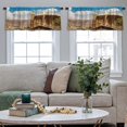 thumbnail image 4 of LALILO Kitchen Curtain Valance With Jaipur City Scape And Lake Rod Pocket Window Curtain 52"x 18" Set of 2, 4 of 5