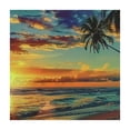 thumbnail image 4 of Acheng Sunset Palm Trees Beach Square Tablecloth Waterproof 100% Polyester Fiber 40*40, 4 of 8